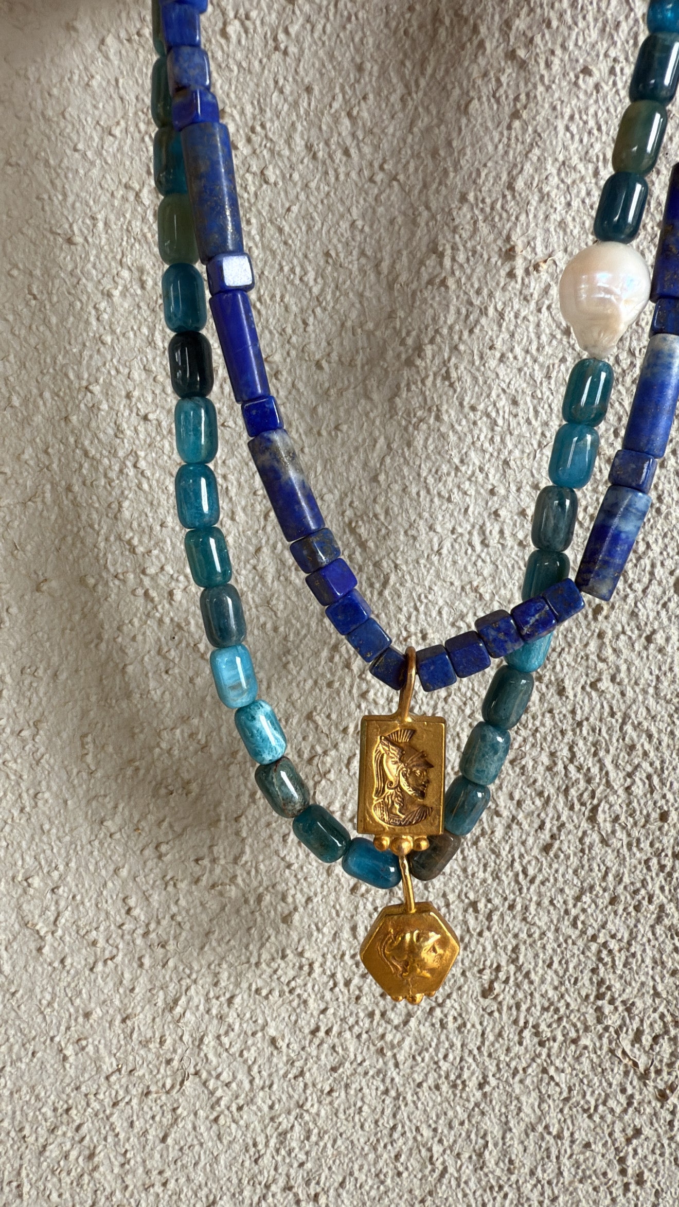 Apatite Pearl Necklace