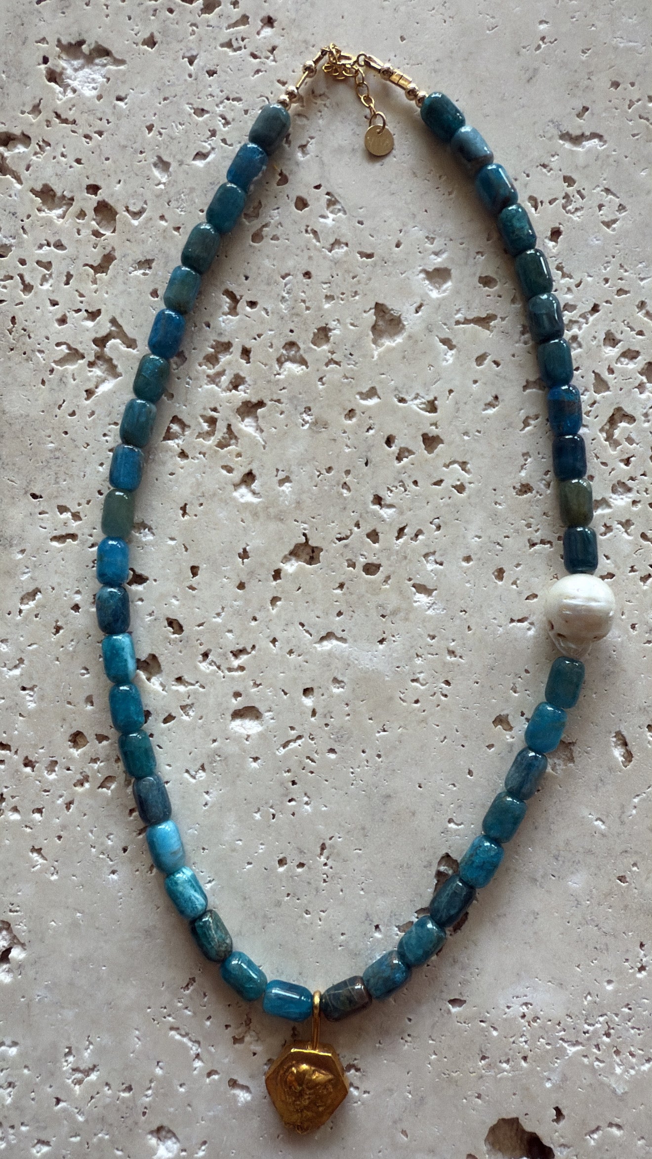 Apatite Pearl Necklace